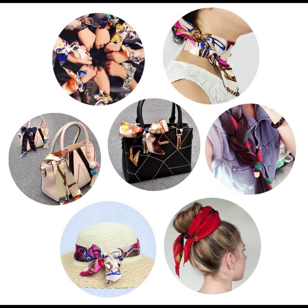 2pcs Twilly Scarves Handbag/ Handle Ribbon - Picture 11 of 12